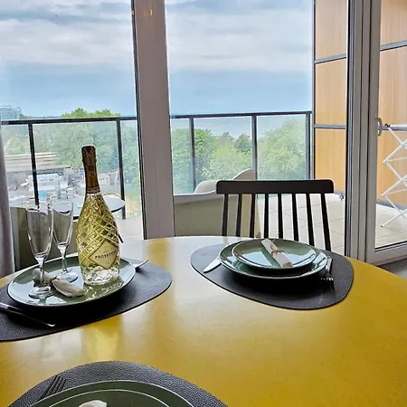 아파트 Holidayhomepl Aquamarina Prima 71 Z Widokiem Na Morze 미엥지즈드로예